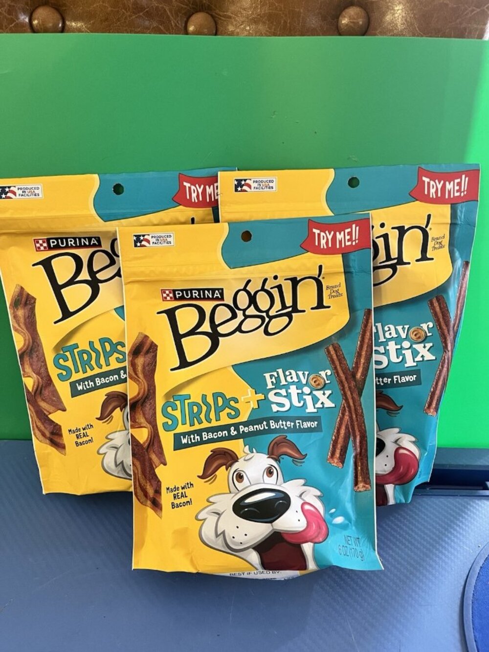 3 Packs Purina Beggin' Strips Dog Treats Bacon & Peanut Butter Flavor 6oz Exp 7/